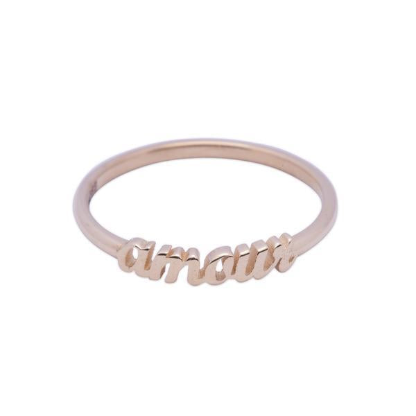 14K Yellow Gold Amour Ring - Elegant & Romantic Jewelry for Women, Perfect for Anniversaries, Engagements & Special Occasions