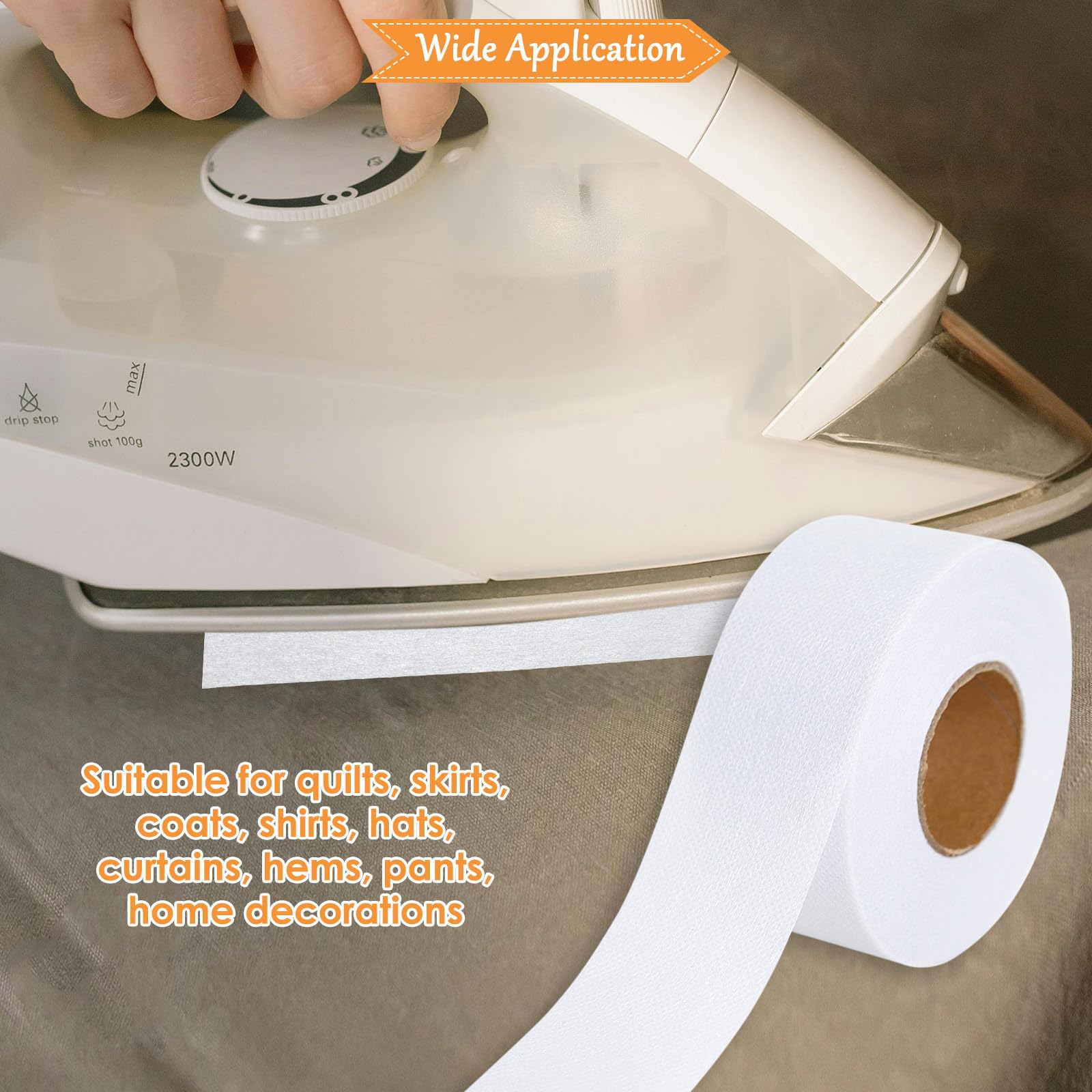 2 Rolls Fusible Batting Tape for Quilting - 1.5 Inches x 30 Yards White Seam Tape, Sheer Binding Tape for Quilting & Sewing - Perfect for Joining Batting Layers & Fabric Edges in DIY Projects