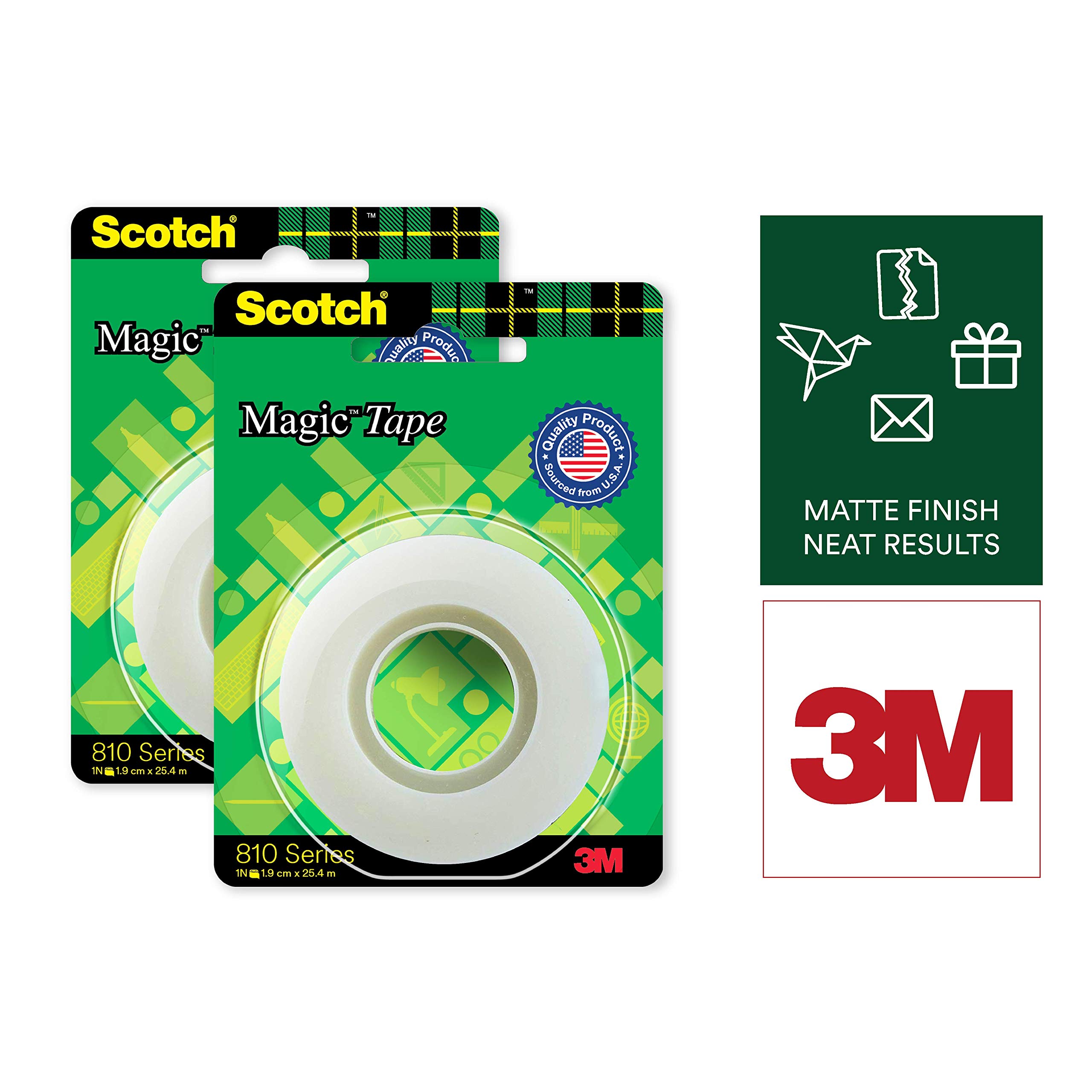 3M Scotch Magic Tape Refill - 2 Pack | Scotch White Glue Stick - 5 Pack | Office Supplies for School, Home & Crafting Projects