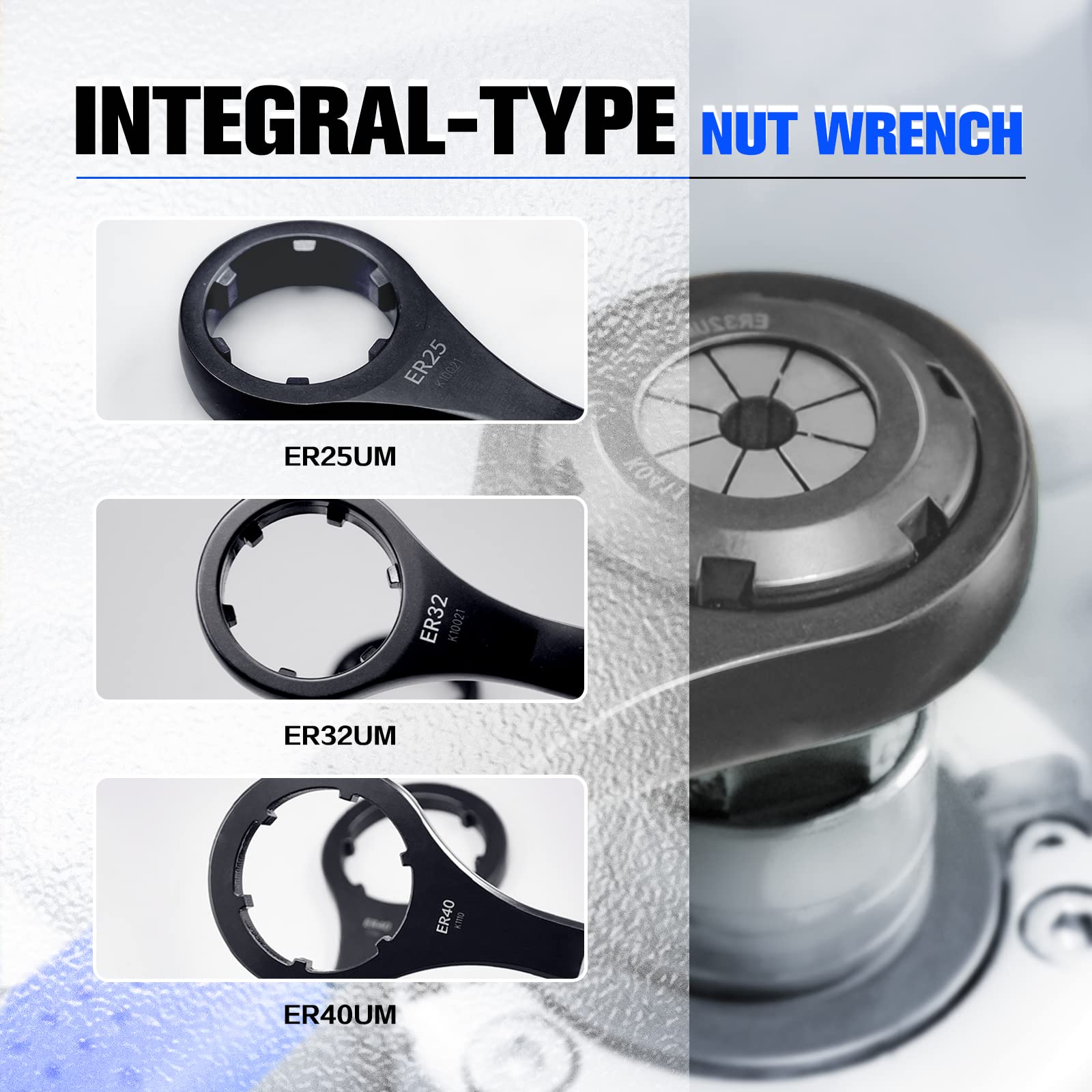 ER25UM ER32UM ER40UM Collet Nut Wrench Set - CNC Lathe Tool for ER25 ER32 ER40 Collet Chucks - Perfect for Milling, Drilling & Metalworking Projects