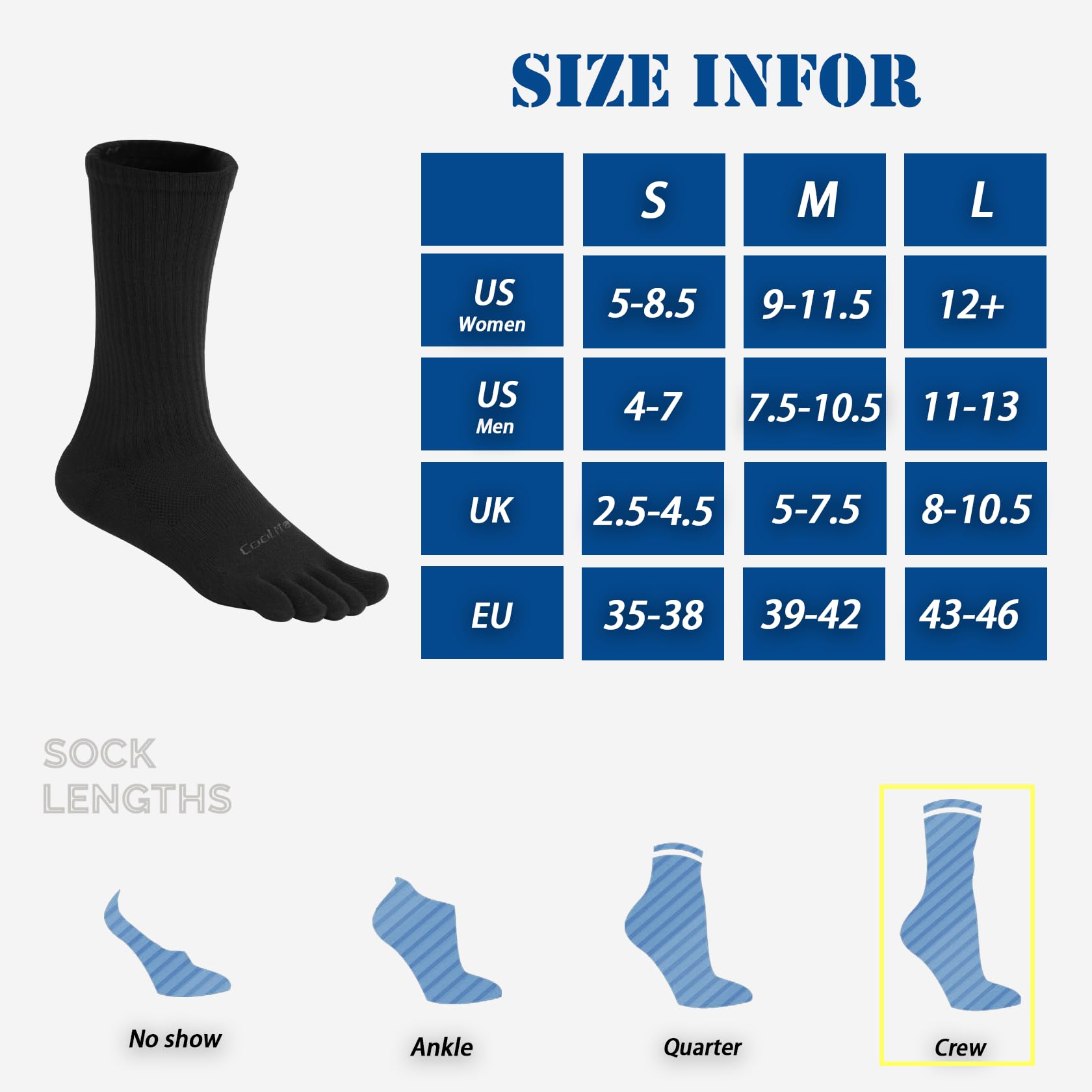 Breathable Coolmax Toe Socks for Men & Women - 3 Pairs Five Finger Athletic Running Socks | Perfect for Sports, Yoga, Hiking & Everyday Comfort
