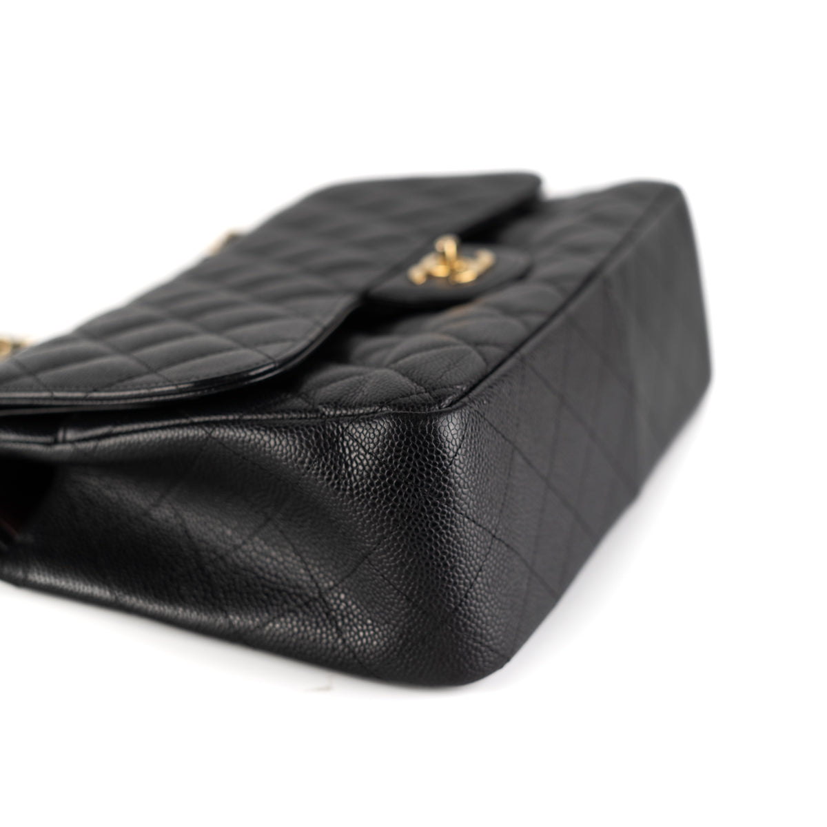 Chanel Classic Jumbo Flap Bag Black Caviar Leather Gold Hardware - Luxury Designer Handbag for Women, Perfect for Evening Events & Special Occasions