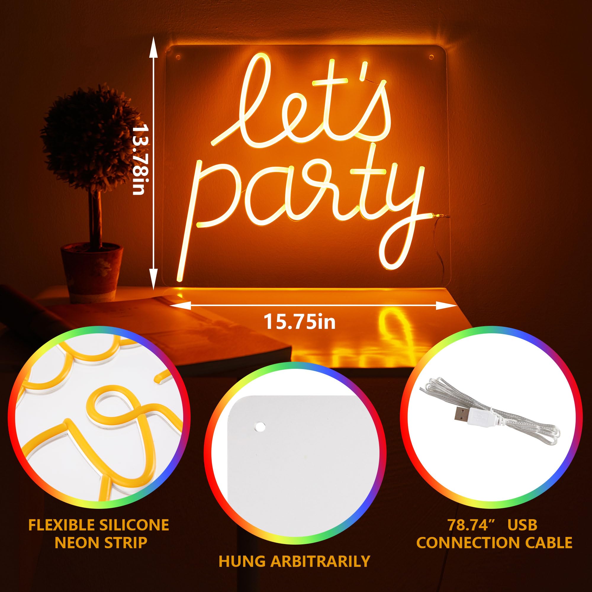 Vibrant USB-Powered Neon LED Wall Sign - Aesthetic Room Decor for Bedroom, Bar & Party | Perfect for Valentine's Day & Home Decoration