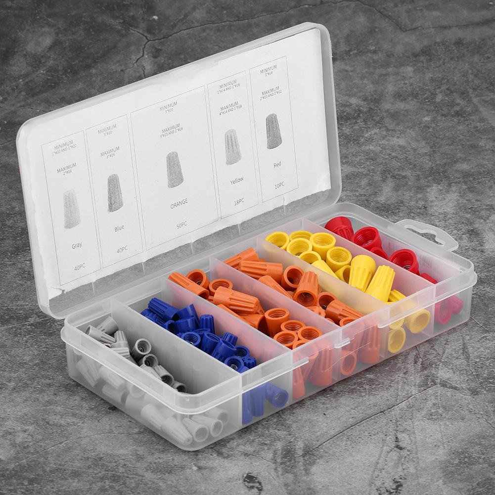 158pcs Twist-On Wire Connectors Kit - Assorted Electrical Screw Terminals & Spring Insert Wire Caps for Secure Wiring - Perfect for Home DIY, Electrical Repairs, and Professional Installations