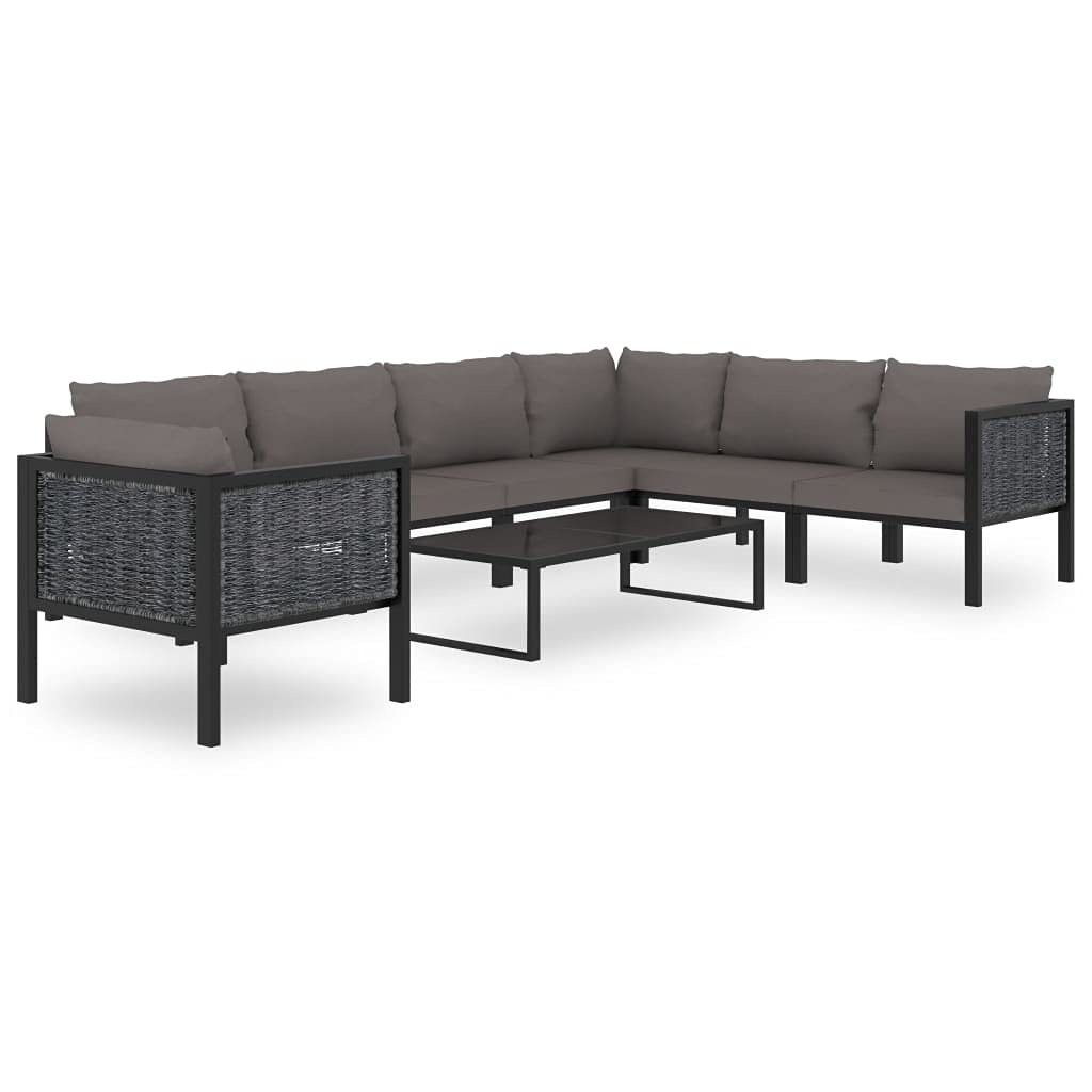 CHARMMA Left Arm Sectional Corner Sofa - Poly Rattan Anthracite (8.46KG) | Modern Outdoor Patio Furniture for Garden, Balcony & Poolside Relaxation