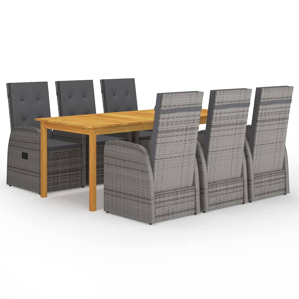 7-Piece Outdoor Patio Furniture Set with Thick Cushions - Water-Resistant Gray Conversation Set for Garden, Poolside, Backyard & Lawn - Perfect for Relaxing, Entertaining & Outdoor Dining