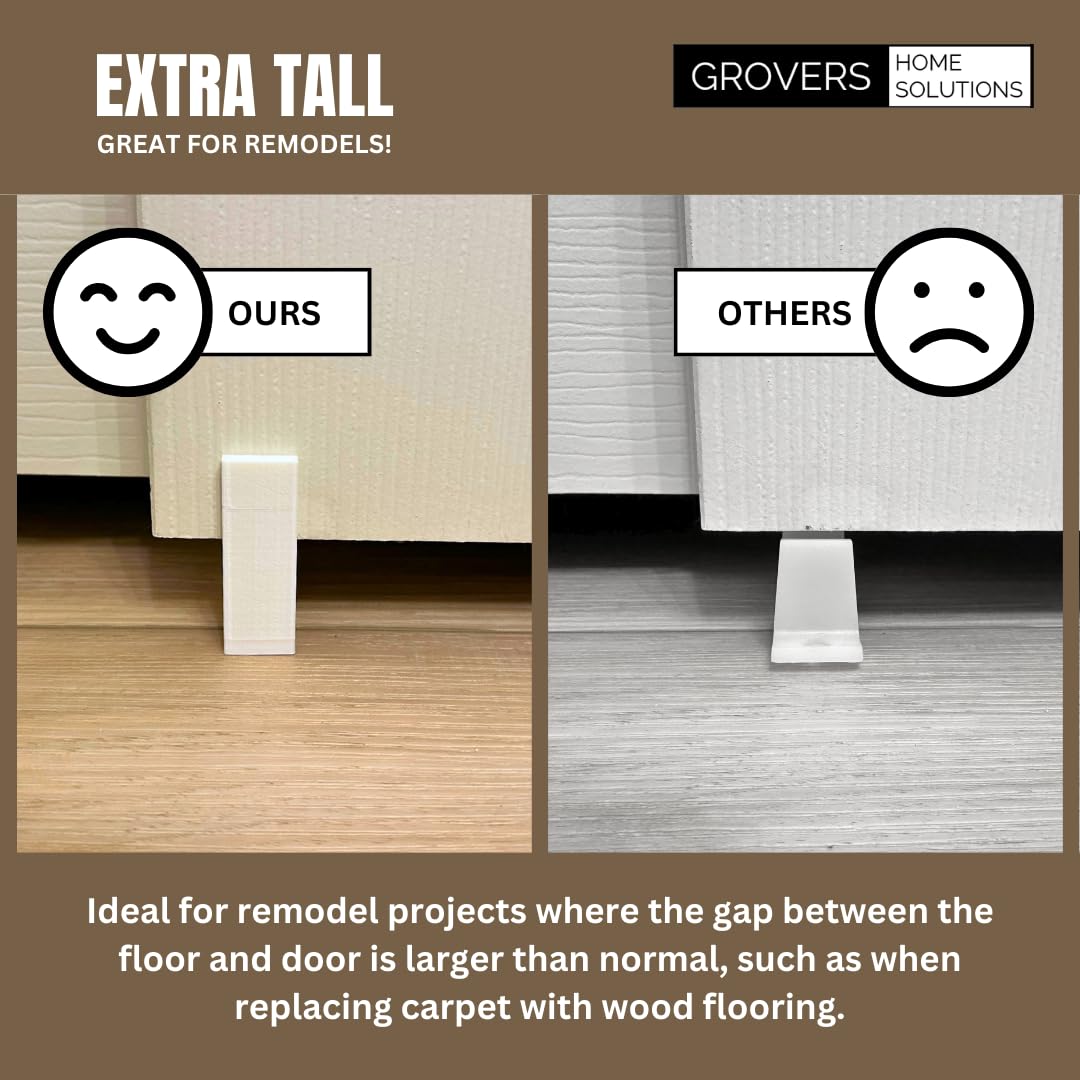 Universal Adjustable Height Sliding Closet Door Floor Guide Bracket - White - Grovers Home Solutions - Perfect for Bedroom, Walk-in Closet and Home Organization