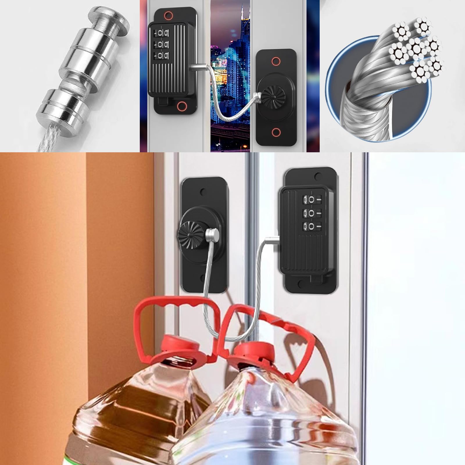 Child Proof Refrigerator Door Lock with Password - No Tools Needed, Safe for Kitchen Fridge, Cabinets, Drawers, Closets, Windows & Doors | Perfect for Homes with Kids & Pets