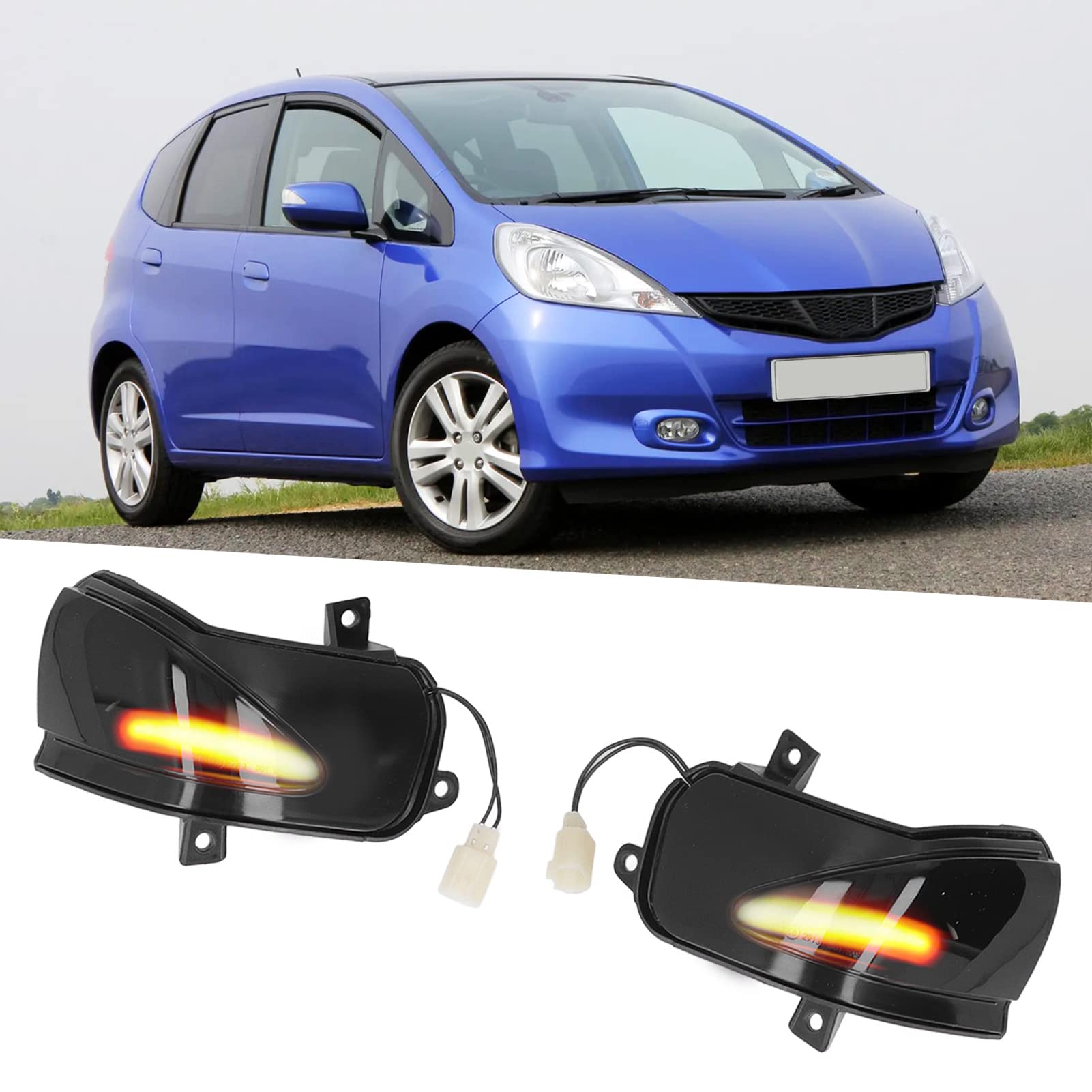 Dynamic LED Turn Signal Light Strip - 2pcs Smoked Side Mirror Marker Lamp Replacement for Honda Insight ZE2 2013-2014 | Sequential Blinker Lights for Enhanced Safety & Style | Perfect for Night Driving & Custom Car Upgrades