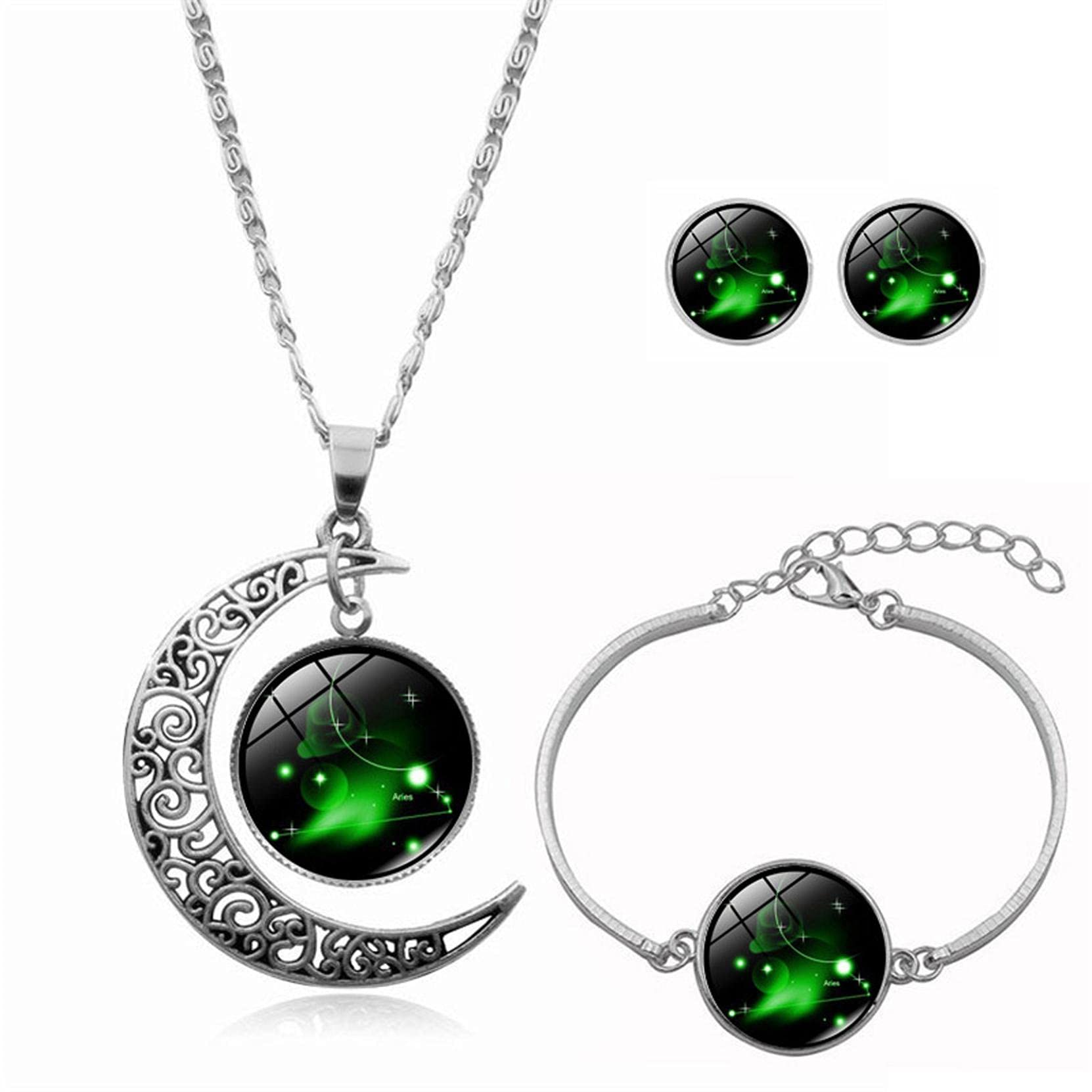 Glow in The Dark Moon and Pumpkin Necklace - Halloween Pendant Chain for Women - Romantic Gift for Her - Perfect for Parties, Date Nights, and Spooky Celebrations