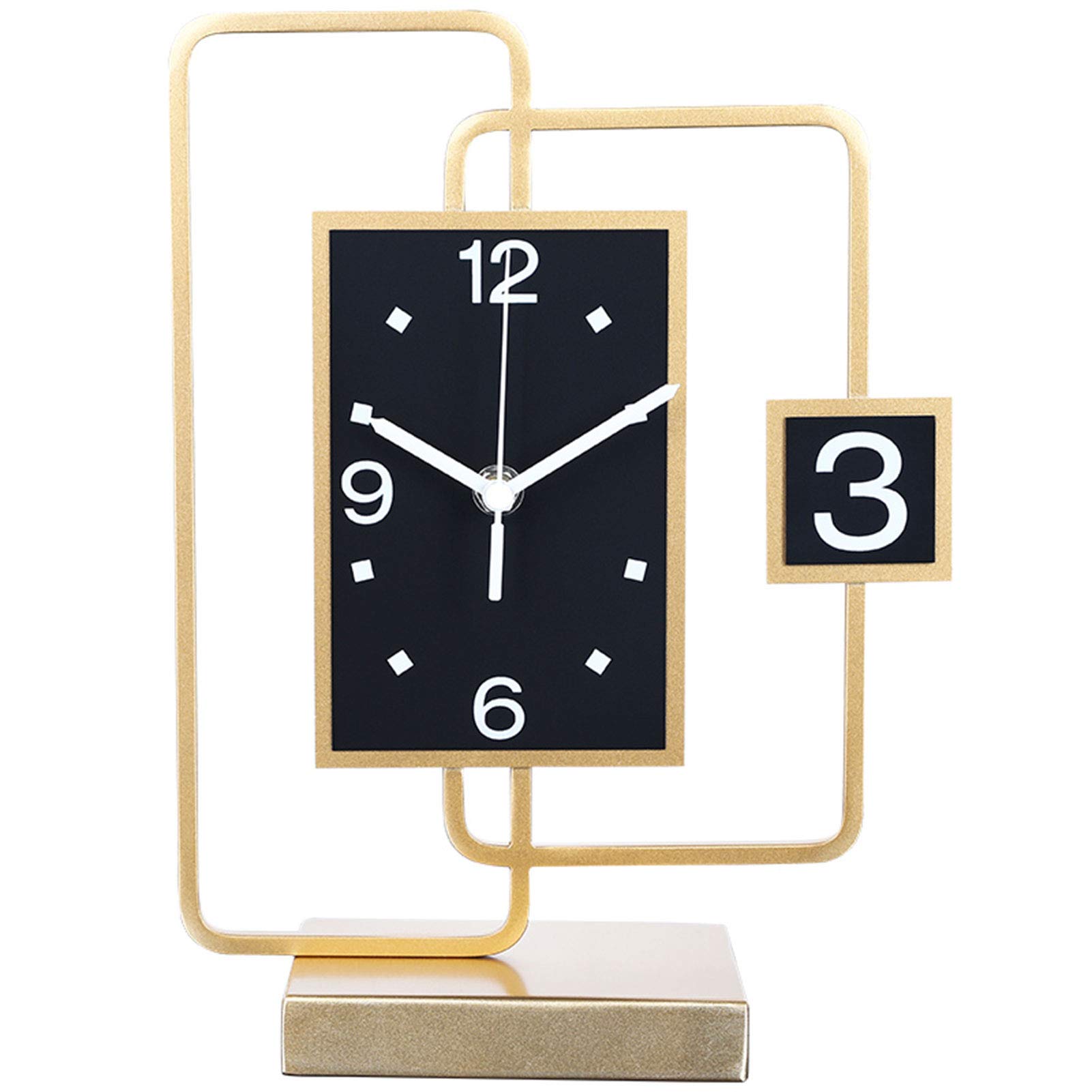 Modern Silent Table Clock for Living Room & Office - 27x35cm Stylish Home Decor, Shelf & Mantel Clock - Perfect for Bedroom, Study, and Gift Giving