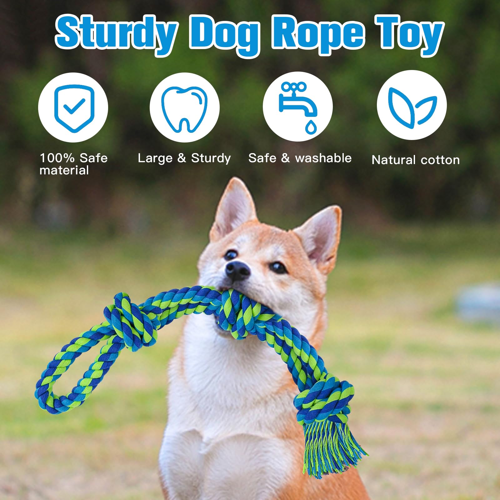 UPSKY Durable Dog Rope Toys - 2 Pack Nearly Indestructible Chew Toys for Medium & Large Dogs | Dental Cleaning, Tug of War, Teething Relief & Aggressive Chewers | Perfect for Playtime, Training & Boredom Relief