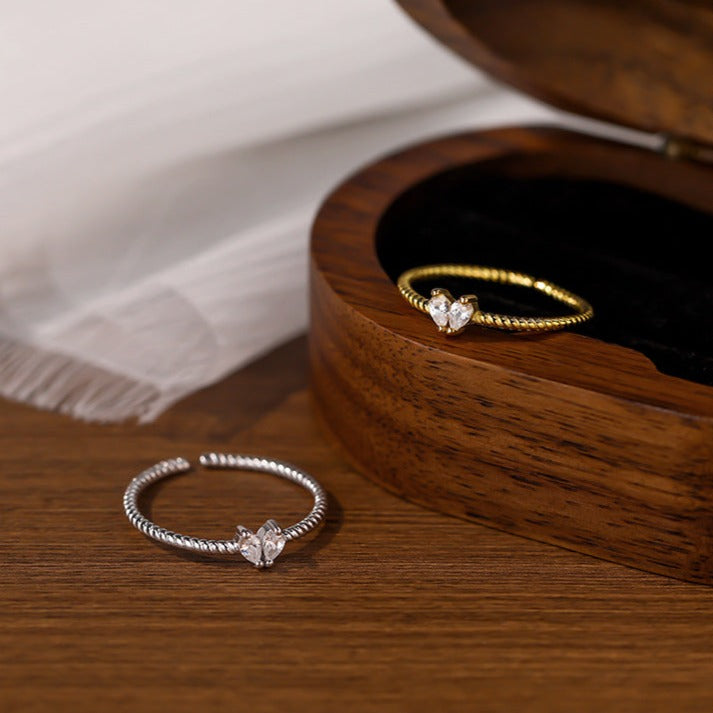 Minimalist Tiny Heart Stacking Rings Set - Dainty Gold & Silver Layering Rings for Women | HR617 | Perfect for Everyday Wear, Stacking Jewelry Trend & Gift Giving