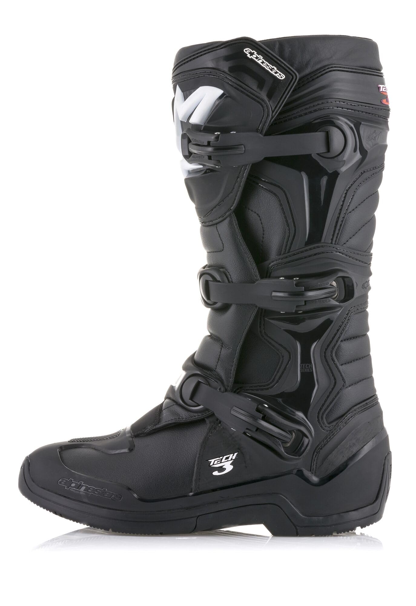 Alpinestars Tech 3 Men's Motorcycle Boots - Size 11 Black - Durable Off-Road Riding Boots for Motocross & Adventure Biking