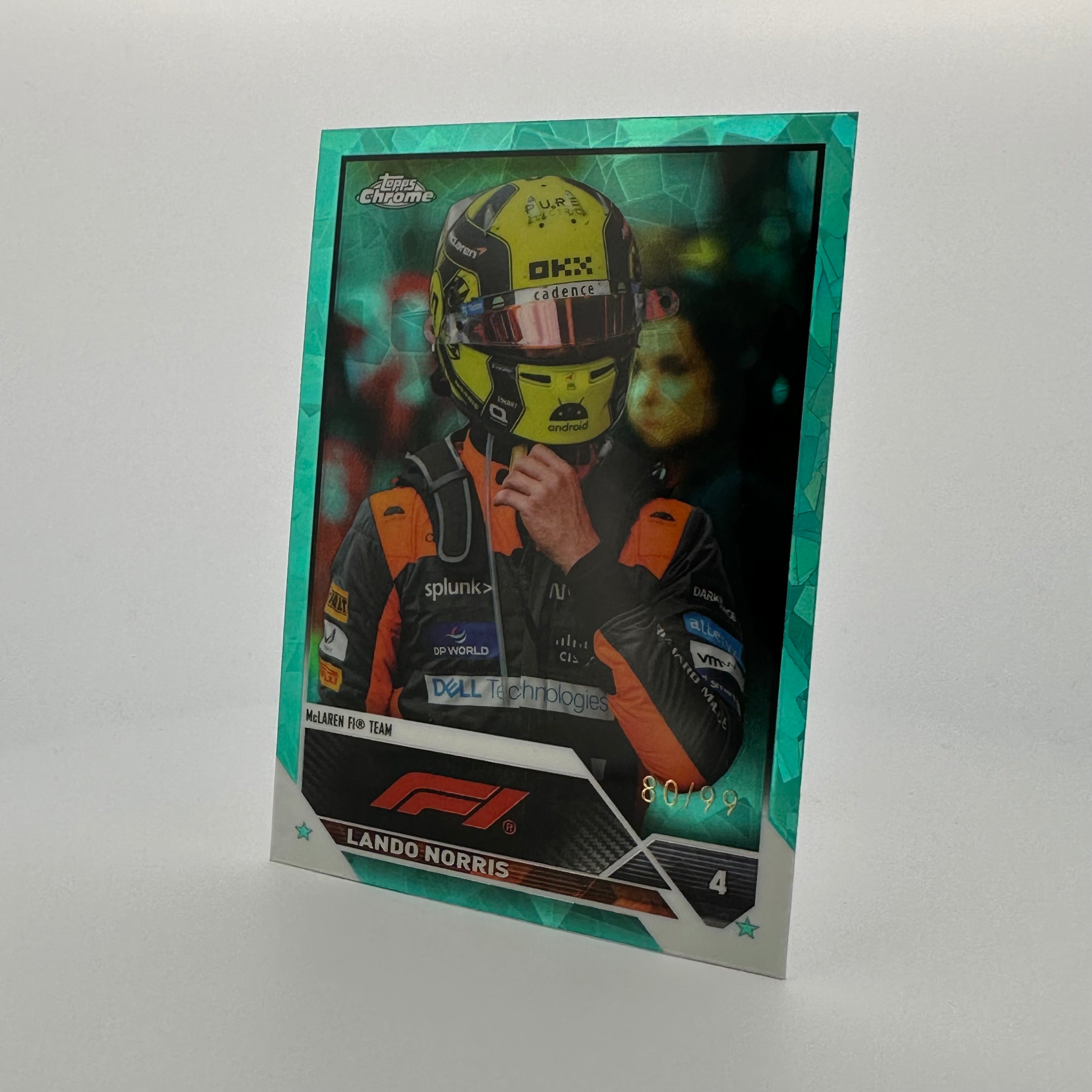 80/99 Lando Norris #26 Aqua 2023 Topps Chrome Sapphire F1 Racing Card - Collectible Trading Card for F1 Fans, Sports Memorabilia, and Card Game Enthusiasts