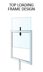 28x44 Jumbo Poster Sign Holder - Single Post Display Stand for Retail, Trade Shows & Events - Durable Acrylic Signage Stand for Advertising & Promotions