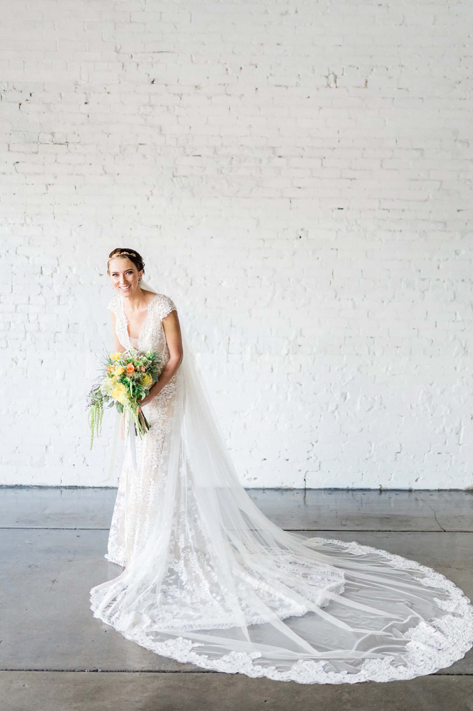 Ivory French Lace Wedding Veil - Calais Alencon Bridal Veil for Church Ceremony & Romantic Photos