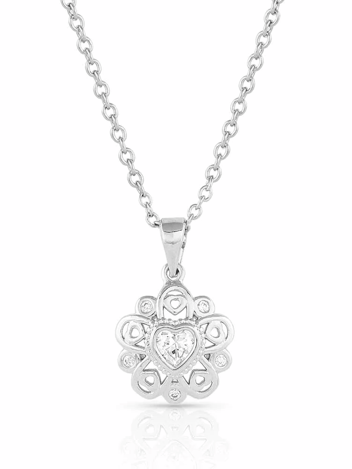 Montana Silversmiths NC5357 Women's Sterling Silver Hidden Hearts Crystal Necklace - Elegant Gift for Her, Perfect for Valentine's Day, Anniversary & Special Occasions