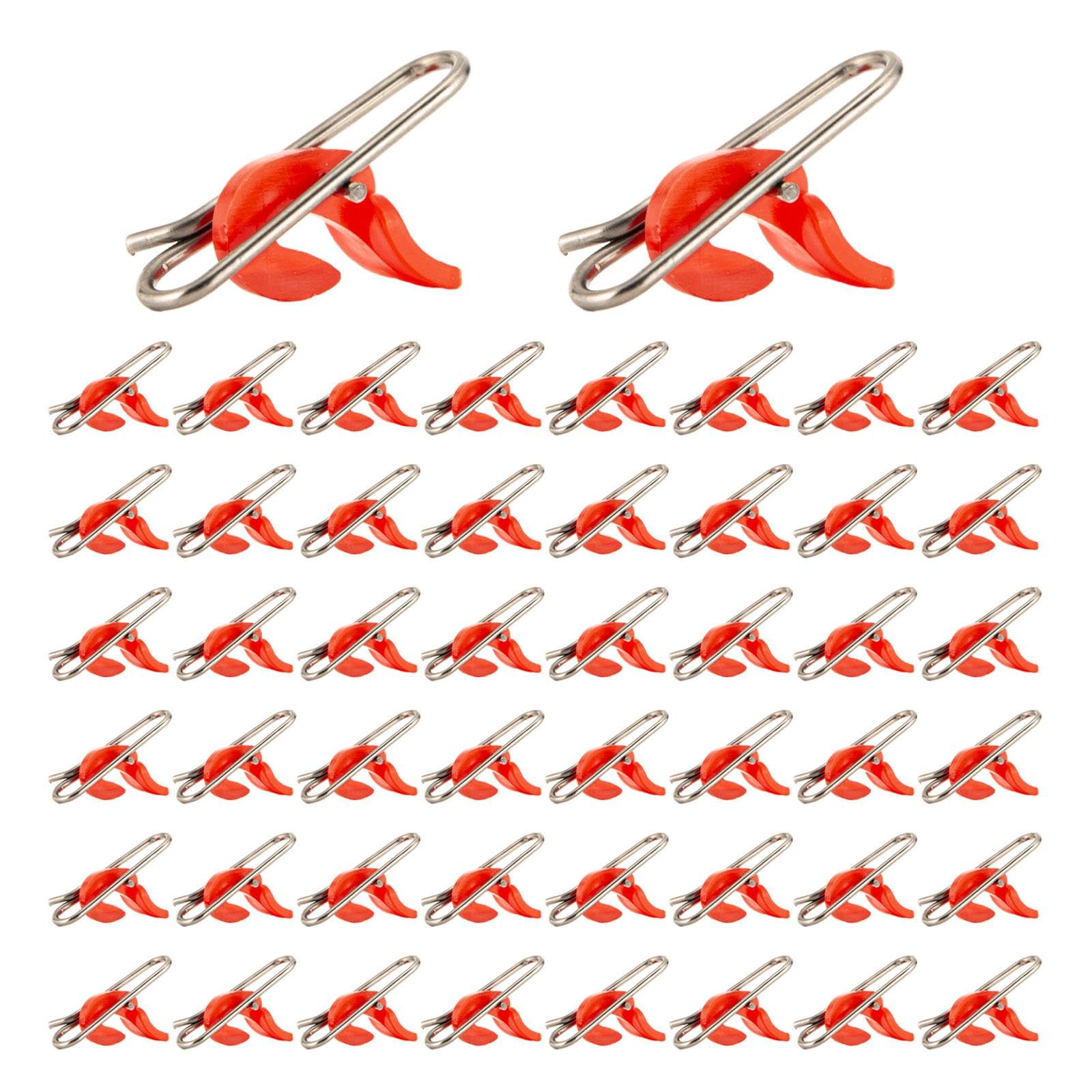 50Pcs Stainless Steel Hookbait Release Clips - Durable Fishing Rigs for Freshwater, Saltwater & Sea Fishing - Perfect for Bass, Trout & Offshore Angling
