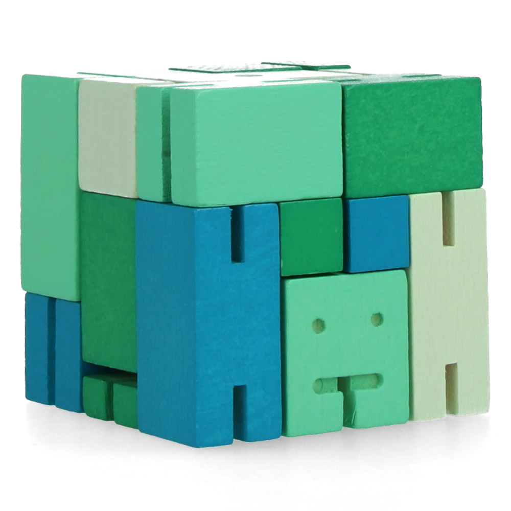 Cubebot Small Green Wooden Robot Toy - Fun & Educational STEM Gift for Kids | Perfect for Playtime, Learning & Home Decor