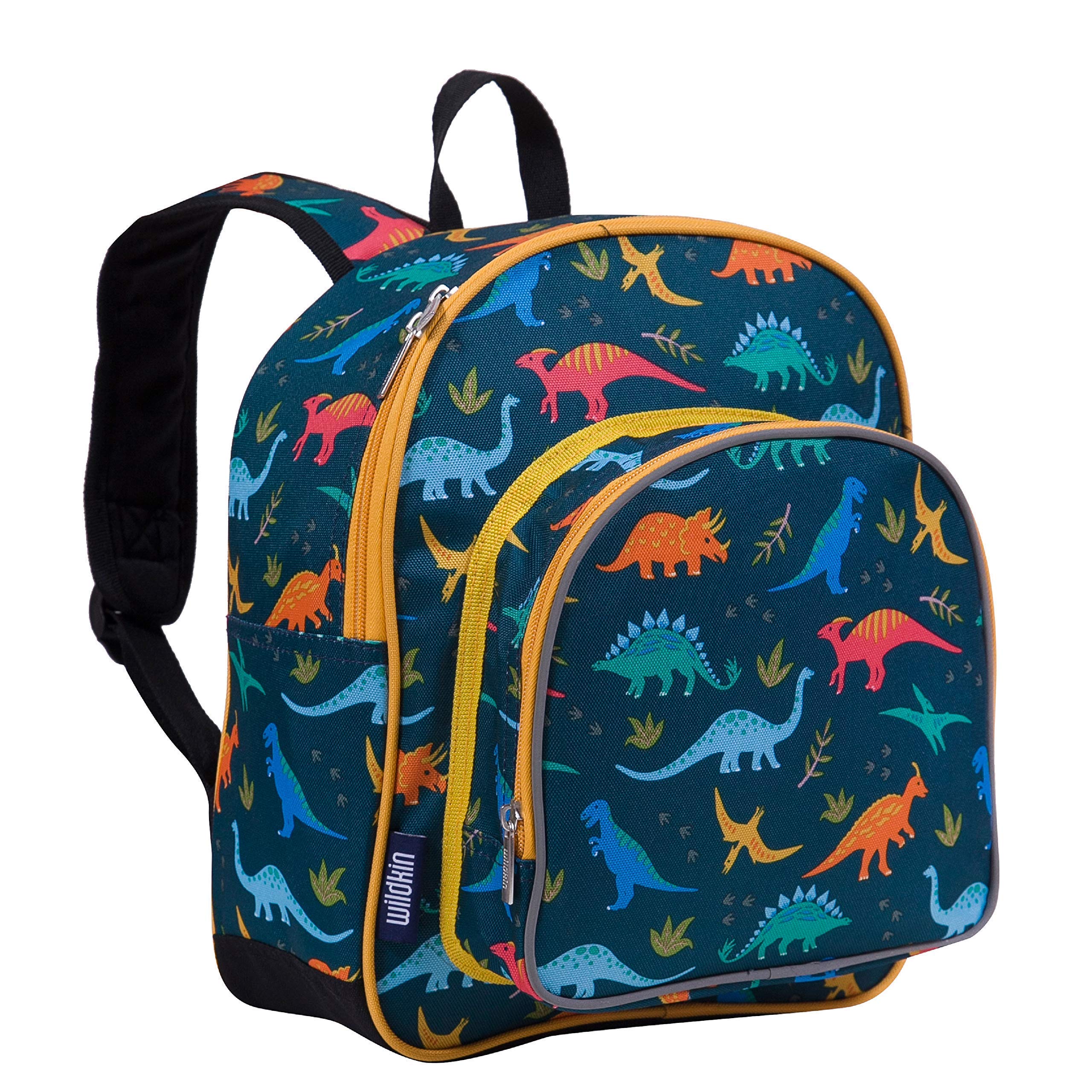 Wildkin 12 Inch Kids Backpack with Matching Nap Mat Cover - Jurassic Dinosaur Print - Perfect for Preschool, Daycare & Travel Adventures