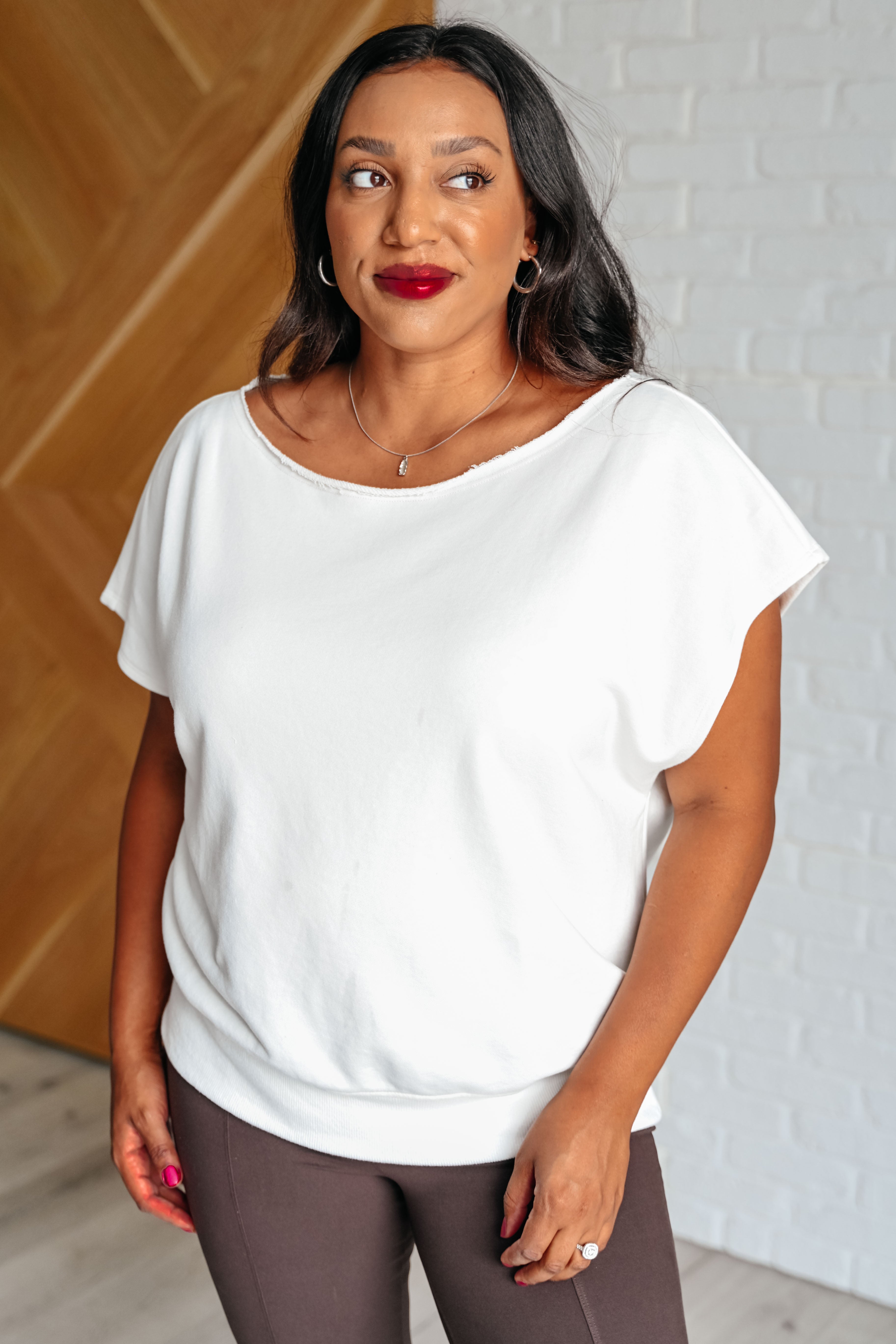 Pilates Princess Off Shoulder Workout Top - Breathable Off White Yoga Shirt for Women | Perfect for Pilates, Yoga & Gym