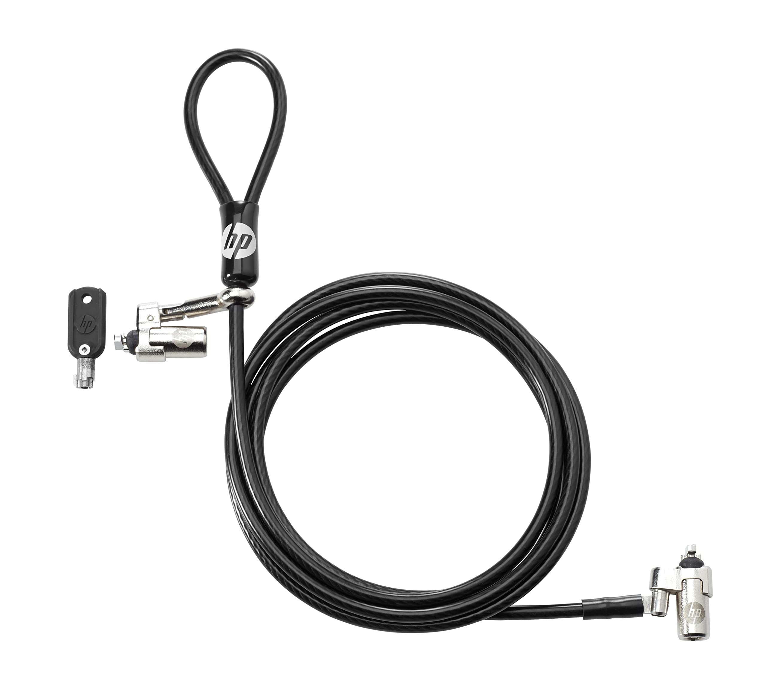 BRETFORD HP T1A64AA Dual Head Keyed Security Cable Lock - 7ft Laptop Lock for HP, Dell, Lenovo - Secure Your Devices in Office, School or Travel