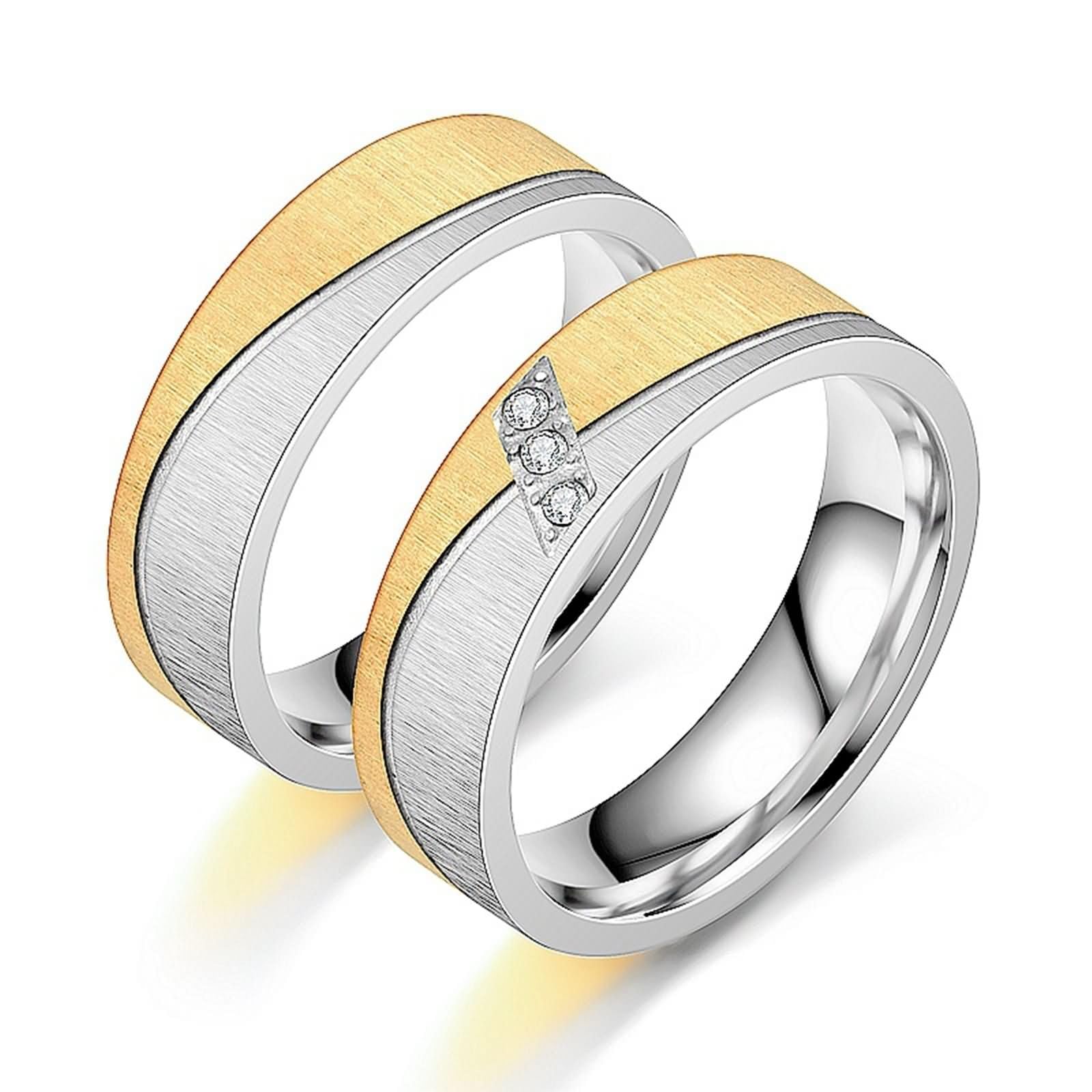ANAZOZ Custom Stainless Steel Rings for Women - 6MM Round Cubic Zirconia Wedding Band in Gold/Silver | Elegant Promise, Engagement & Anniversary Jewelry Gift