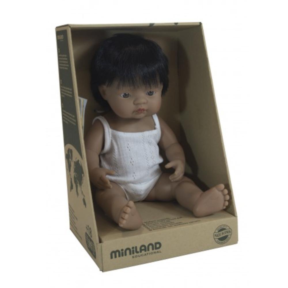Miniland Anatomically Correct Latin American Boy Doll - Educational Toy for Kids, Cultural Diversity Learning, Role Play & Social Development