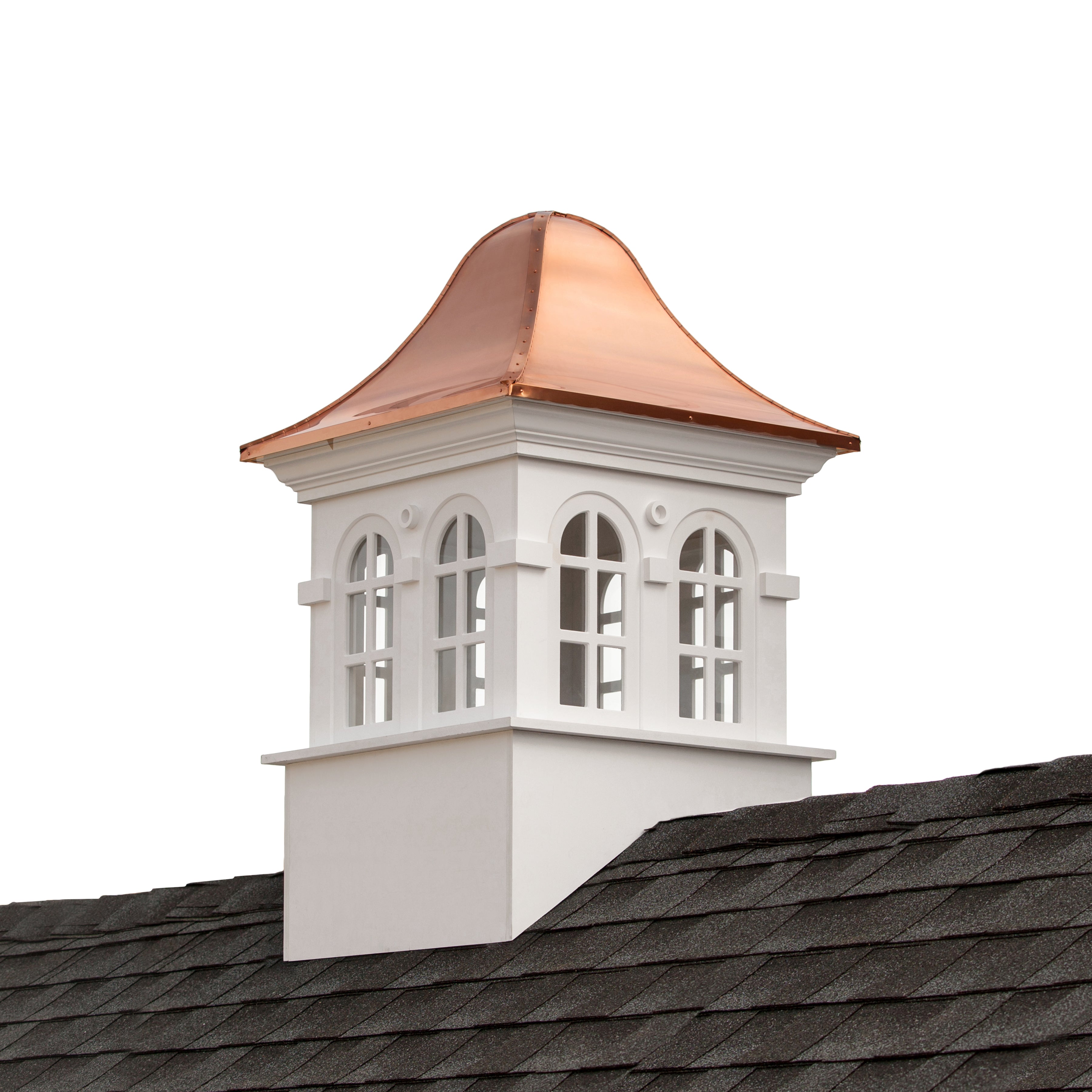 Smithsonian Rockville Vinyl Cupola Weathervane - Decorative Outdoor Roof Top Finial for Barn, Shed & Garden - Rust-Resistant Metal Cupola with Copper Finish