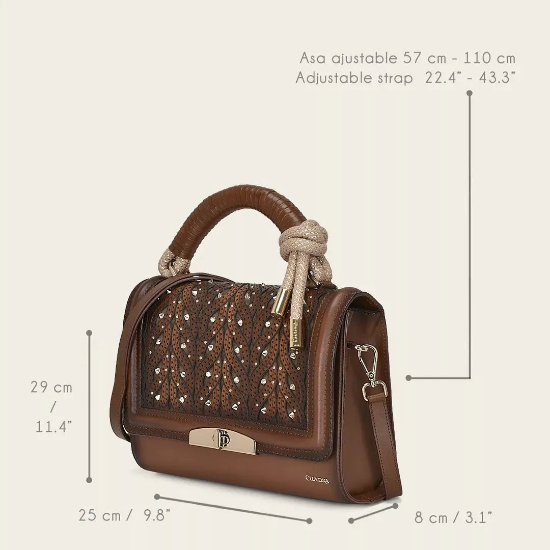 BOD99RS Genuine Cowhide Leather Handbag for Women - Stylish Honey Color Fashion Purse - Perfect for Work, Travel, and Evening Events