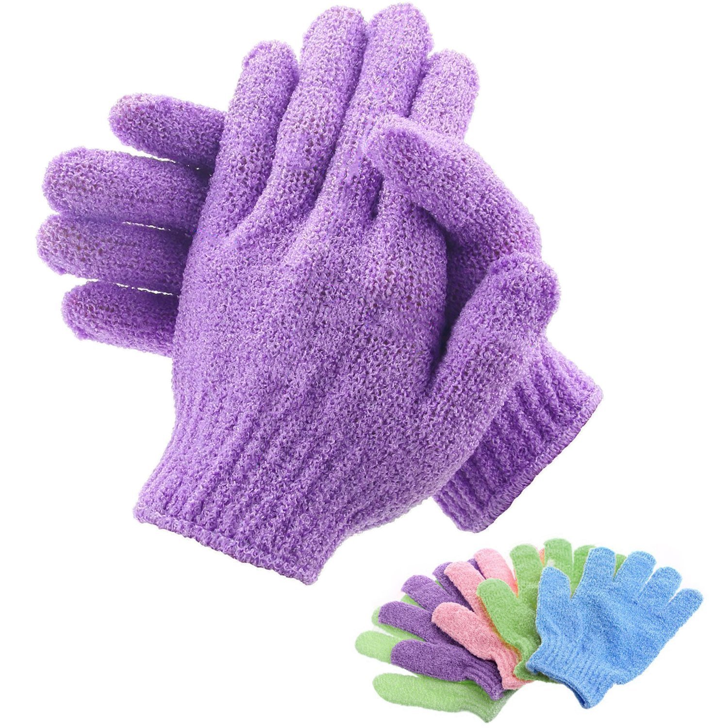 Exfoliating Bath Glove for Smooth Skin - Body Scrub Mitt for Shower & Spa - Moisturizing Exfoliator with Massage Texture - Perfect for Dry Skin & Dead Cell Removal (Purple) - Ideal for Home Spa, Self-Care Routine & Relaxing Bath Time