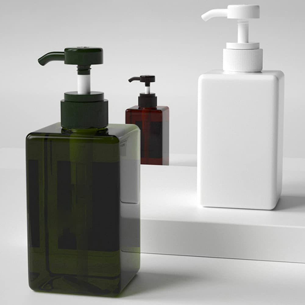 Ochine 1 Pack Refillable Square Plastic Pump Bottles - Clear Travel Shampoo & Lotion Containers with Dispenser for Body Wash, Moisturizer, Face Cream | Perfect for Travel, Gym & Home Organization