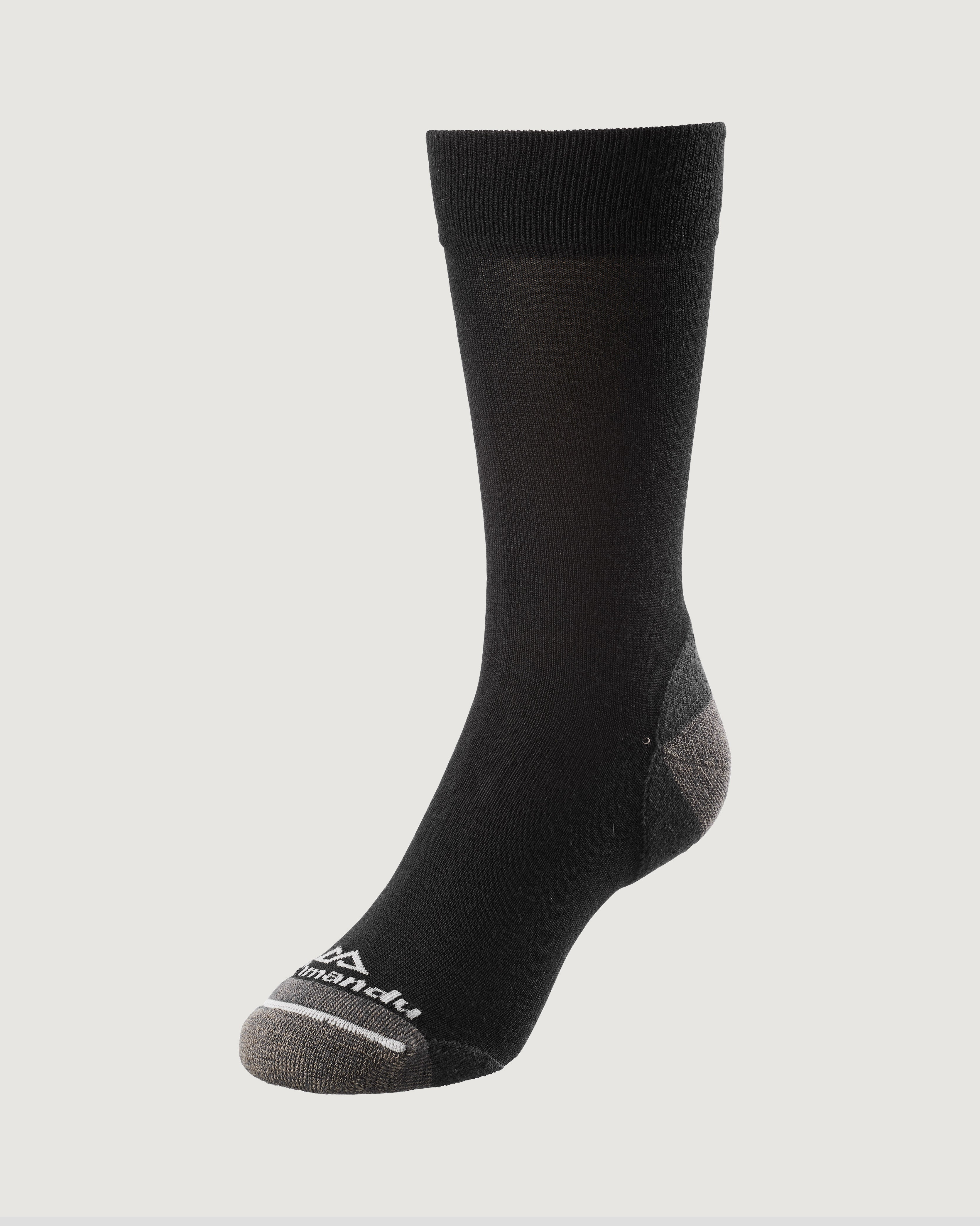 MerinoLINK Travel Light Socks for Men & Women - Breathable Black Hiking Socks for Outdoor Adventures & Long Flights