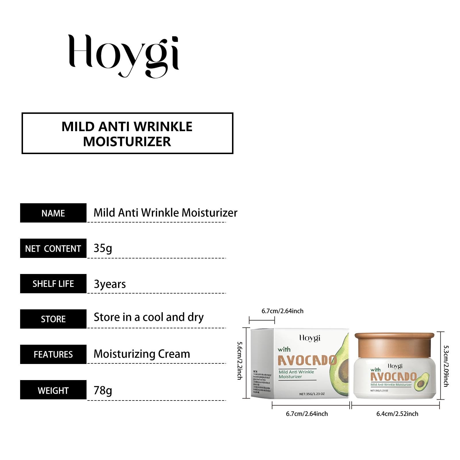 Avocado Moisturizing Cream - Anti-Wrinkle & Firming Face Cream with Vitamin C & E for Elasticity Boost | Deep Hydration, Skin Repair & Refinement | Day & Night Use for Dry, Aging Skin