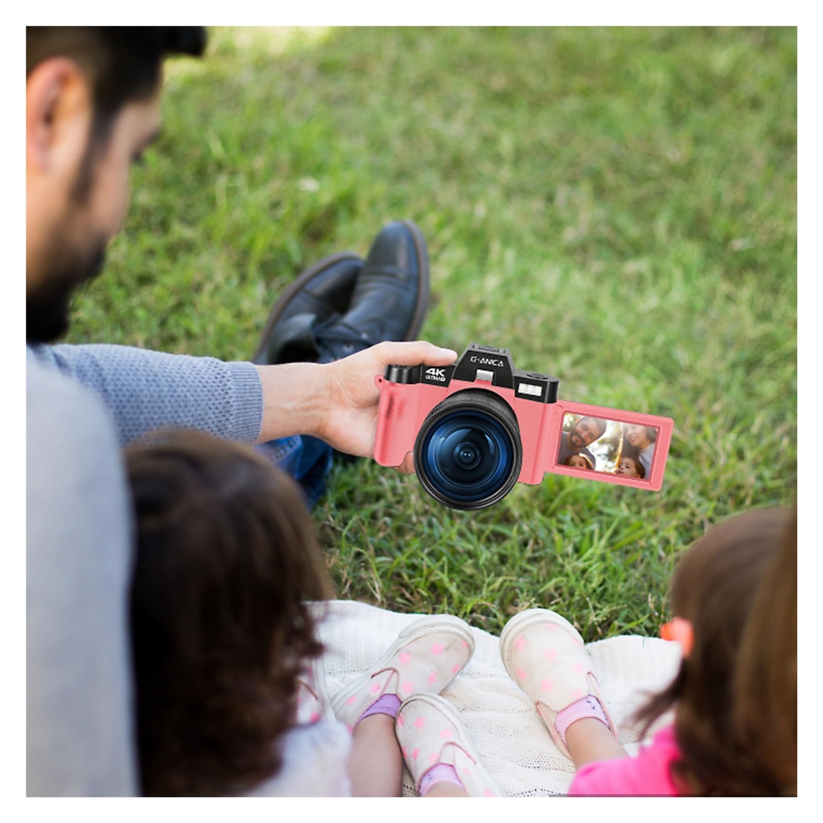 4K 48MP Digital Video Camera with 180° Flip Screen & 16X Zoom - Perfect for Vlogging, YouTube, Travel Photography (Includes 32GB SD Card) - Capture Family Moments, Travel Adventures & Content Creation