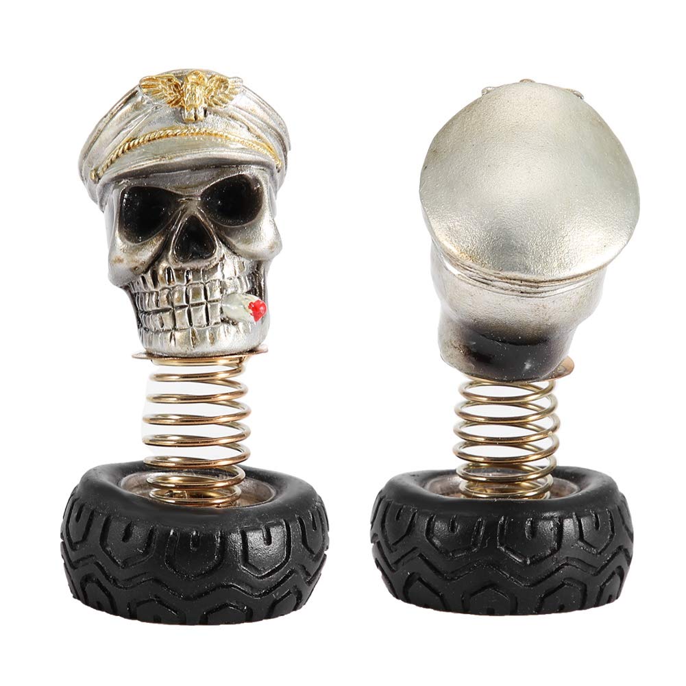 Qiilu Swing Skull Car Dashboard Ornament - Funny Hanging Skull Decor for Car Interior, Halloween & Gothic Accessories | Perfect for Car Lovers, Halloween Decorations & Unique Gift Ideas