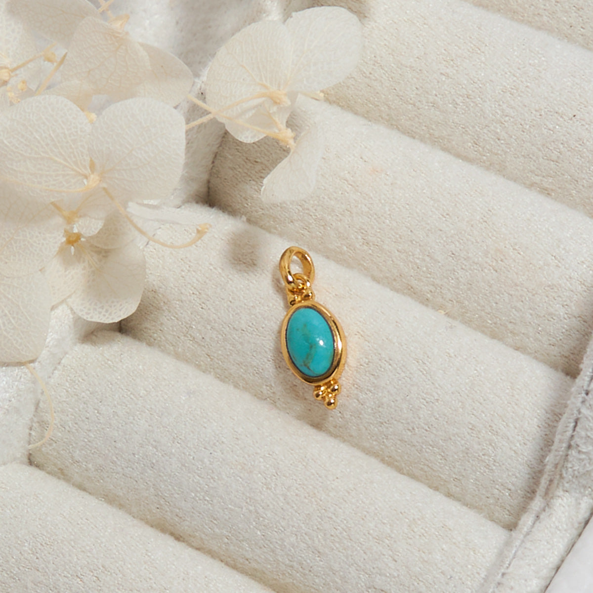 Moon Song Turquoise Necklace Charm in Gold - Elegant Bohemian Jewelry for Women, Perfect for Layering, Gift Giving & Everyday Wear