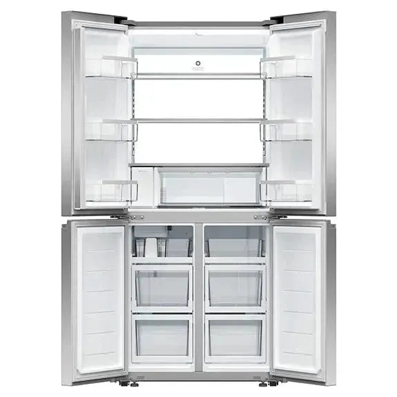 Fisher & Paykel 498L Quad Door Refrigerator Freezer with Ice & Water Dispenser - Stainless Steel | Large Capacity Smart Fridge for Modern Kitchen & Family Use