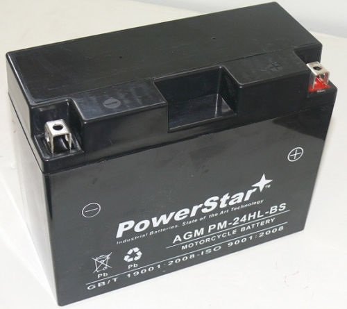 PowerStar PM-24HL-BS-F120020D Replacement Battery & Charger Set for YTX24HL YUAM7250H YUAM7250H 350CCA - Compatible with Motorcycles, ATVs, and Power Sports Vehicles - Perfect for Off-Road Adventures and Long Rides