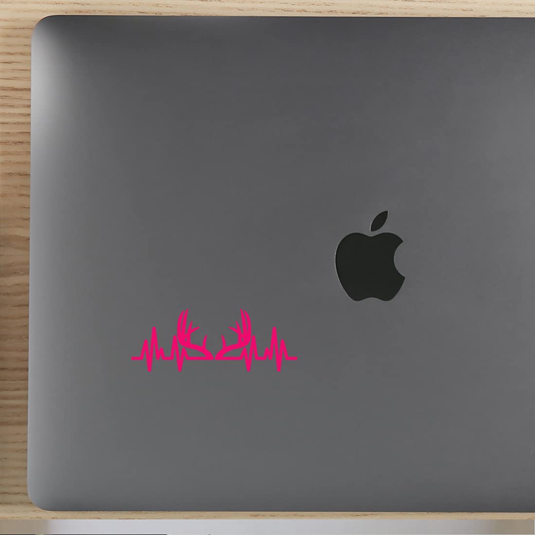 Premium Waterproof Vinyl Decal Stickers - Deer Antler Heartbeat Design (Pink, Set of 2) for Laptop, Phone, Helmet, Car Window, Bumper, Mug, Cup, Door & Wall Decoration - Perfect for DIY Crafts, Home Decor & Personalizing Your Belongings
