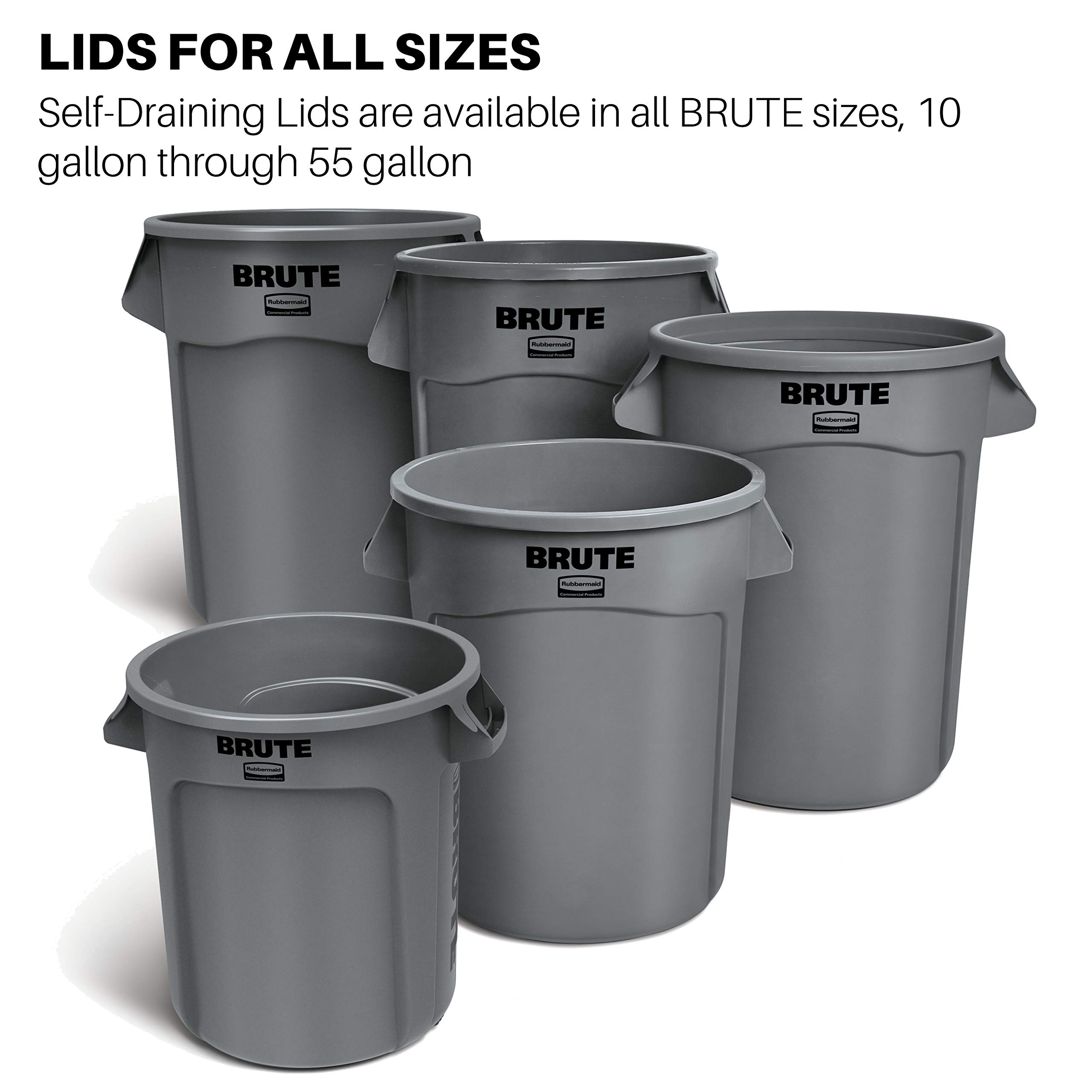 Rubbermaid 44-Gallon Heavy-Duty Round Trash Can Lid - Red, Durable Garbage Bin Cover for Commercial & Home Use - Fits Rubbermaid BRUTE 44-Gallon Waste Containers - Ideal for Kitchens, Offices & Outdoor Spaces