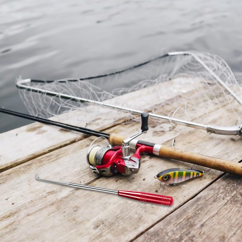 Stainless Steel Fish Hook Remover Tool - Quick Release Dehooking Device with Storage Tube | Fishing Accessories for Safe & Easy Hook Removal | Perfect for Catch and Release, Saltwater & Freshwater Fishing