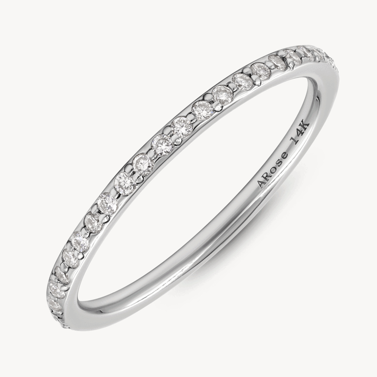 Diamond Stackable Eternity Bands for Women - 14K Gold Wedding Rings Set - Perfect for Anniversary, Engagement & Everyday Elegance