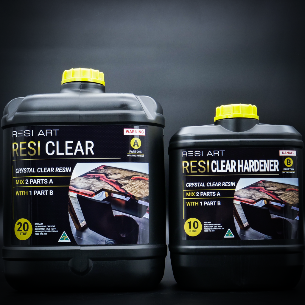 Resi Clear 30L Kit - Professional Epoxy Resin Coating for Wood, Art & Crafts - DIY Waterproof Sealer for Tabletops, Countertops & DIY Projects - Perfect for Home Decor, Jewelry Making & Creative Art Projects