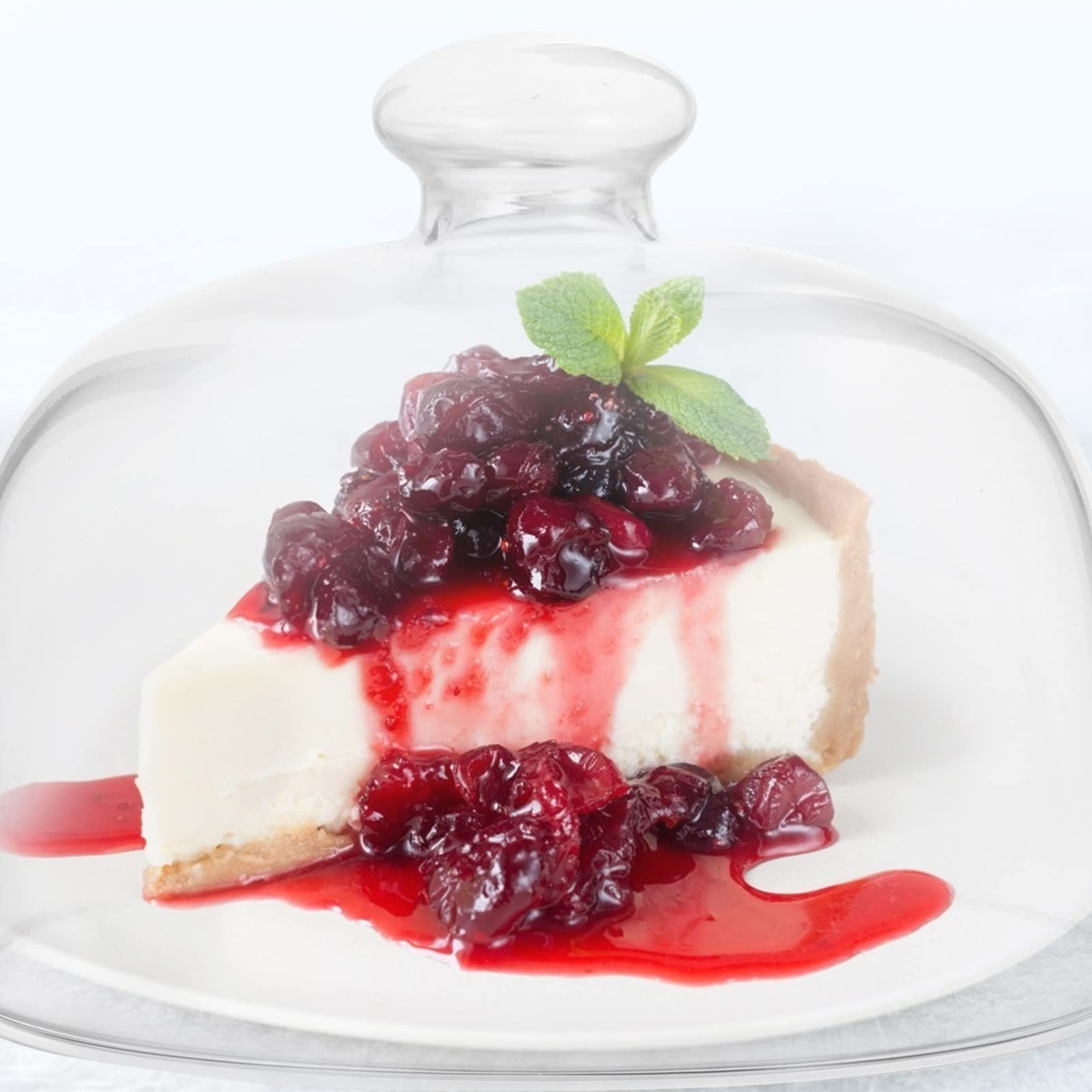 Glass Cake Dome with Lid - Clear Round Cake Cover for Home Baking, Dessert Display & Food Platter - Perfect for Parties, Weddings & Kitchen Storage
