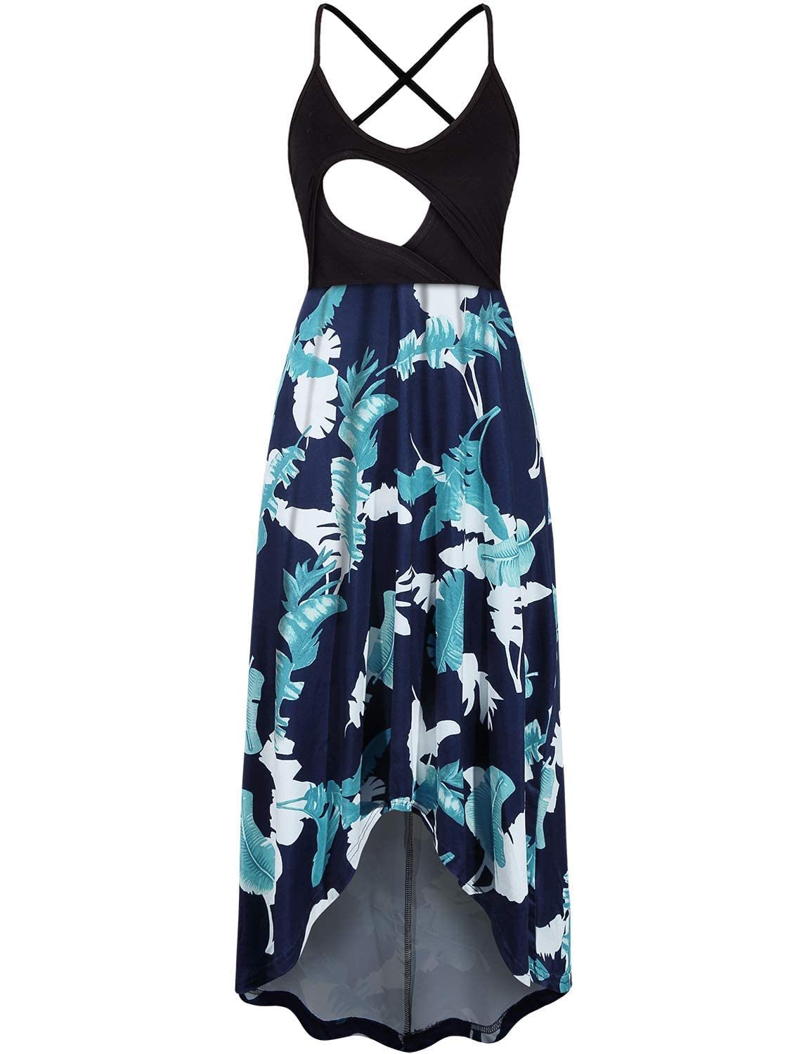Floral Nursing Sundress for Women - Maternity Breastfeeding Cami Dress with Easy Access for Comfortable Nursing at Home or Outdoors
