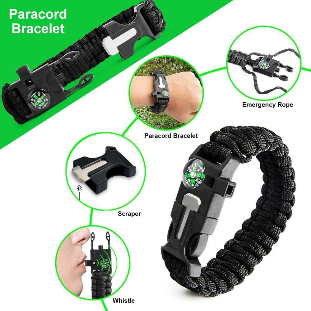 18-in-1 Outdoor Survival Kit - Multi-Function Tactical Gear for Camping, Hiking & Emergency Preparedness | First Aid, SOS & Wilderness Defense Equipment for Adventure Travel & Outdoor Survival Scenarios