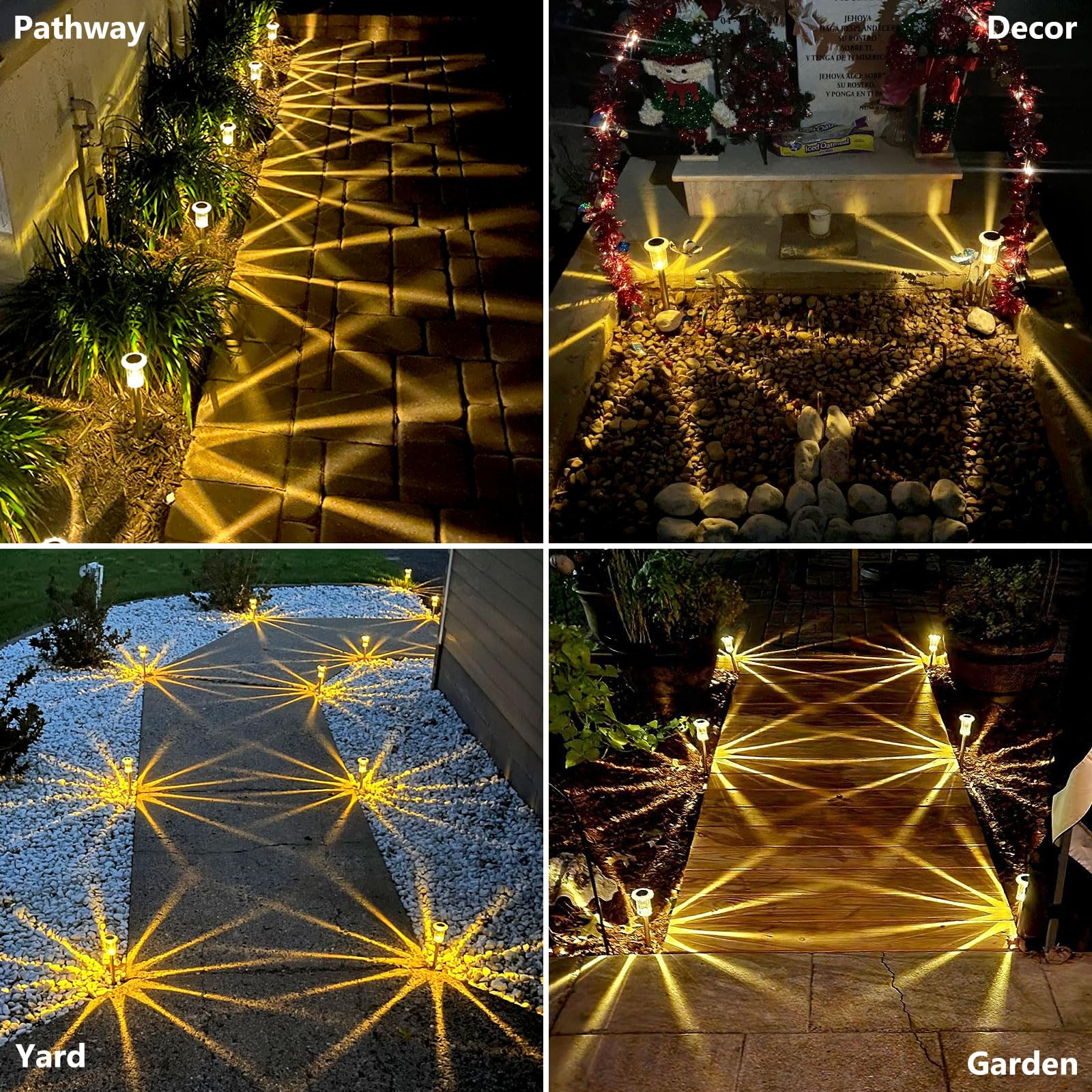 10 Pack Solar Pathway Lights Outdoor Waterproof - Stainless Steel LED Solar Lights for Driveway, Yard, Garden, Walkway, Sidewalk, Lawn (Warm White) - Perfect for Landscape Lighting, Patio Decor & Backyard Illumination