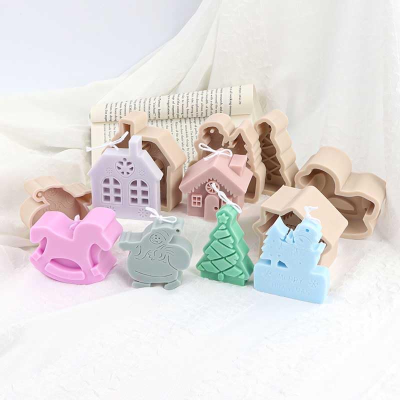 Christmas House Silicone Candle Molds - DIY Candle Making Kit for Resin, Aromatherapy, Wax Soap - Perfect for Holiday Home Decor & Handmade Crafts (Ideal for Christmas Gifts & Cozy Winter Decorations)